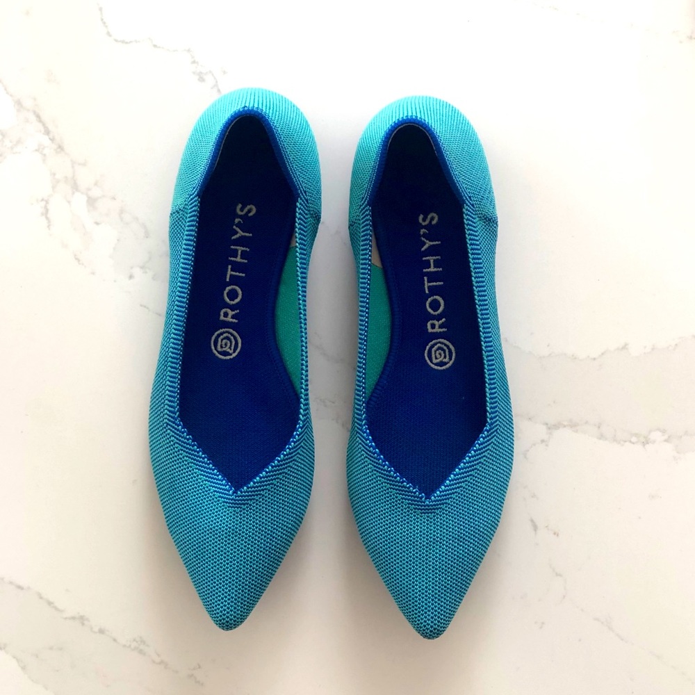 Rothy’s *RETIRED* The Point Aquamarine Flat - 9